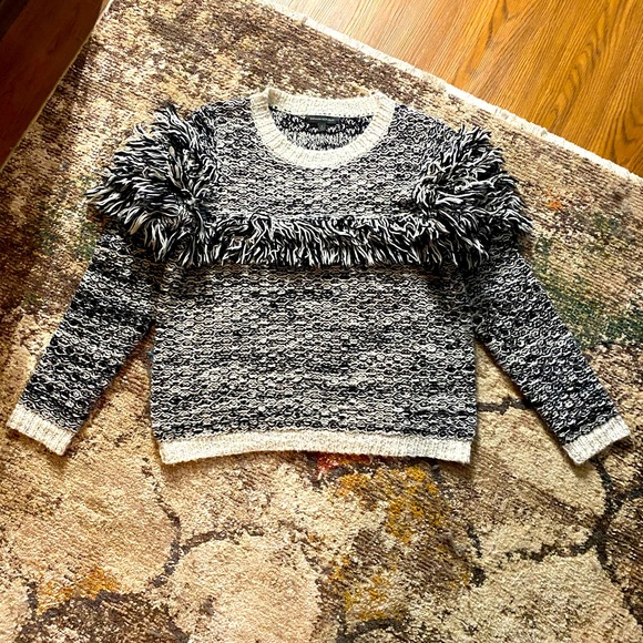 NWOT BANANA REPUBLIC Fun Fringe Sweater, Size Large - Picture 6 of 8